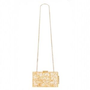 Olga Berg Carmella Metallic Foil Box Clutch